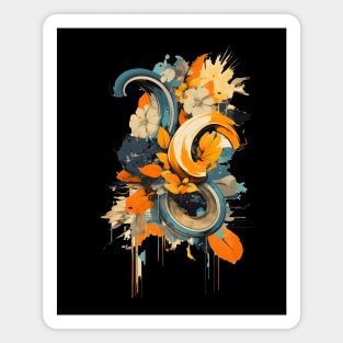 Abstract Banana Flower Magnet